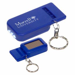 Solar Powered LED Light and Whistle Keychains