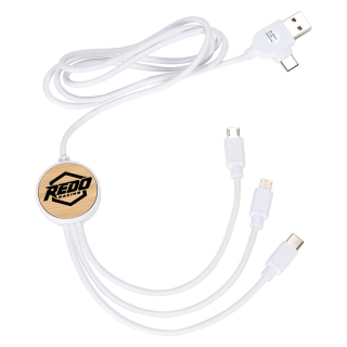 Printed Bamboo 3in1 39 Inch Charging Cables