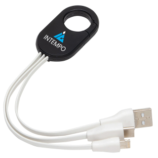 ized Triad 3 in 1 Charging Cables with Carabiner Clips