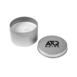 4 Oz Silver Round Tin Candles