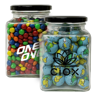 Printed 23 Oz Glass Containers with Chocolate Littles and...