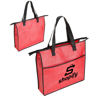 Printed Concourse Heathered Non-Woven Tote Bags