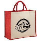 Custom Printed Metallic Jute and Cotton Shopper Tote Bags