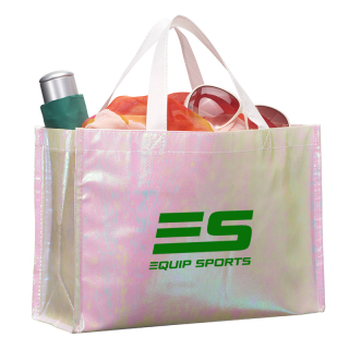 Iridescent Non-Woven Shopper Totes