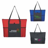 Custom Printed Non-Woven Voyager Zippered Totes Bags