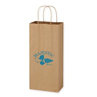 5.25x13 Inch Brown Kraft Paper Wine Bags