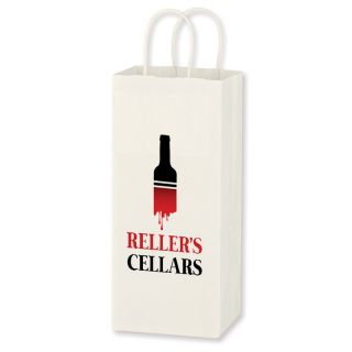 5.25x13 Inch Kraft White Paper Wine Bags