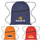 Promotional Non-Woven with Front Zipper Polypropylene Drawstring Bags