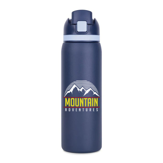 Printed 27 Oz Two-Toned Stainless Steel Straw Bottles