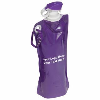 27 Oz Flip Top Folding Water Bag with Carabiner Clip