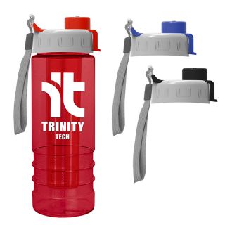 24 Oz Printed Salute Infuser Bottles with Quick Snap Lid