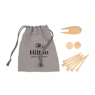 Bamboo Golf Tee Sets with Recycled Pouches