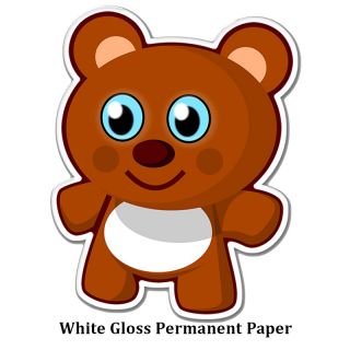 1 to 4 Square Inch Die Cut Stickers - Permanent White...