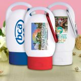 Custom Imprinted 30 SPF Sunscreen Lotions with Carabiner