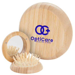 FSC® 100 Bamboo Compact Mirror/Brushs