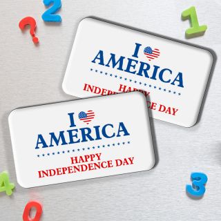 2x3.5 Independence Day Magnets 20 Mil Round Corners