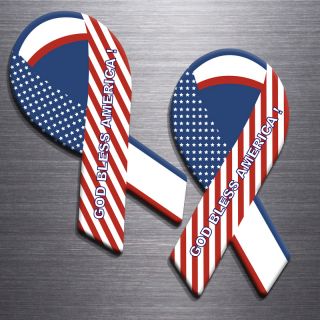 3.8x8 Patriotic Ribbon Shaped Magnets 20 Mil