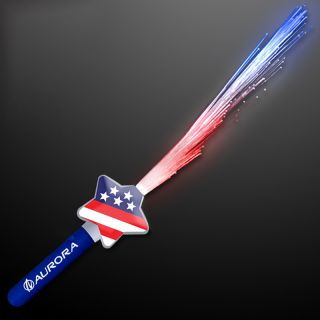 Fiber Optic Stars and Stripes LED Light Wands