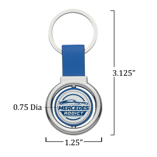 Printed Circular Metal Spinner Key Tags