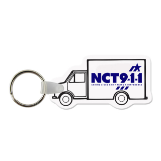 Box Truck Shaped USA Made Vinyl Keychains