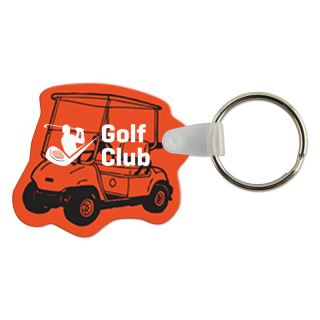 ized Golf Cart Shaped USA Made Vinyl Keychains