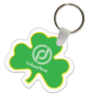 Shamrock Shaped USA Made Vinyl Keychains