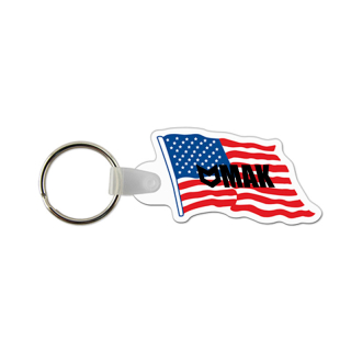 Flag Shaped USA Made Vinyl Keychains