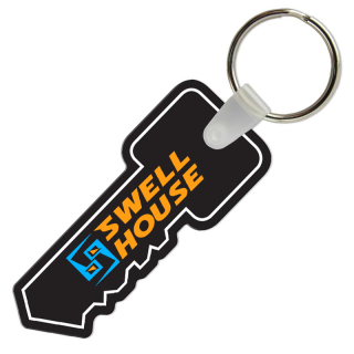 Key Shaped USA Made Vinyl Keychains