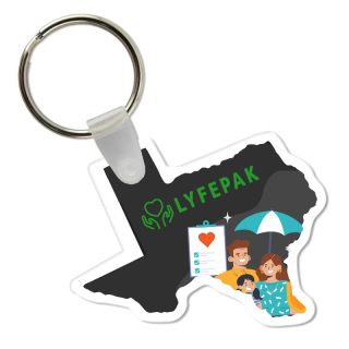 State Shaped USA Made Vinyl Keychains