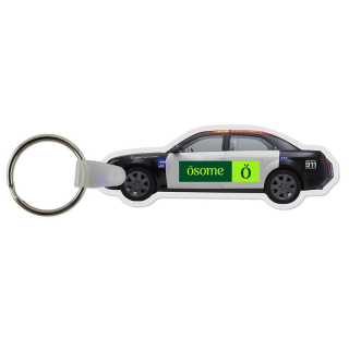 Police Car Shaped USA Made Vinyl Keychains