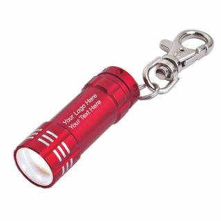 Mini Aluminum LED Flashlight w/ Key Clip