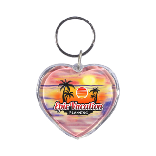 1.75 Inch Full Color Heart Shaped Acrylic Keytags