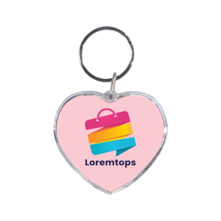 1.75 Inch ized Heart Shaped Acrylic Keytags