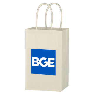 Printed Kraft Paper White Shopping Bags