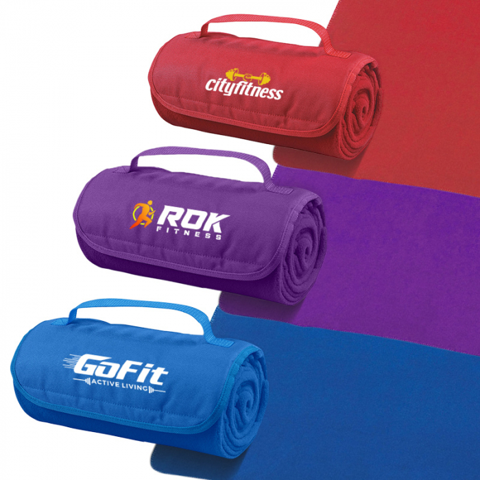 Promotional Roll-Up Fleece Blankets
