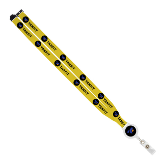 3/4 Inch Polyester Lanyards with Retractable Badge Reel