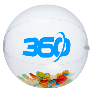 16 Inch Multicolor Confetti Filled Round Clear Beach Balls