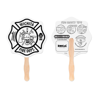 Fire Badge Shaped Hand Fans