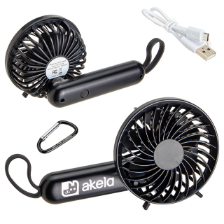 Quiet Breeze Rechargeable Hand Fan with Carabiners