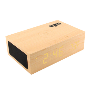 BlueSequoia Alarm Clock with Qi Charging Station and...