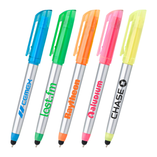 Promotional Trilogy Highlighter Stylus Pens