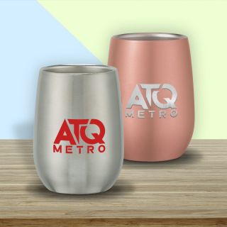 Custom Printed 9 Oz Stainless Steel Stemless Wine Glass