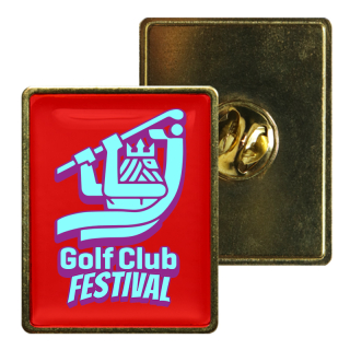 1 1/2x1 1/8 Inch Brass Rectangle Full Color Lapel...