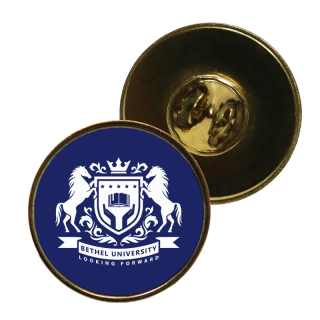 1 1/8 Inch Brass Round Full Color Lapel Pins