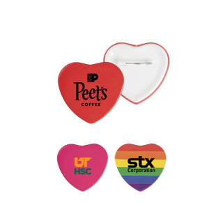 2 Inch Heart Buttons