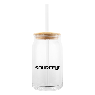 Printed 17 Oz Soda Lime Glass Cans with Bamboo Lid