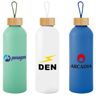 25 Oz Blaire Recycled Aluminum Bottles with Bamboo Lid...