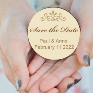 5 Inch Circle Shaped Save the Date Magnets 30 Mil