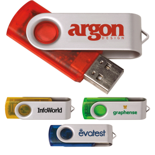 16 GB Translucent Folding USB 2.0 Flash Drives