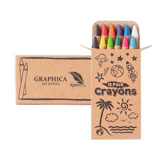 12 Pack Crayons Kraft Boxes